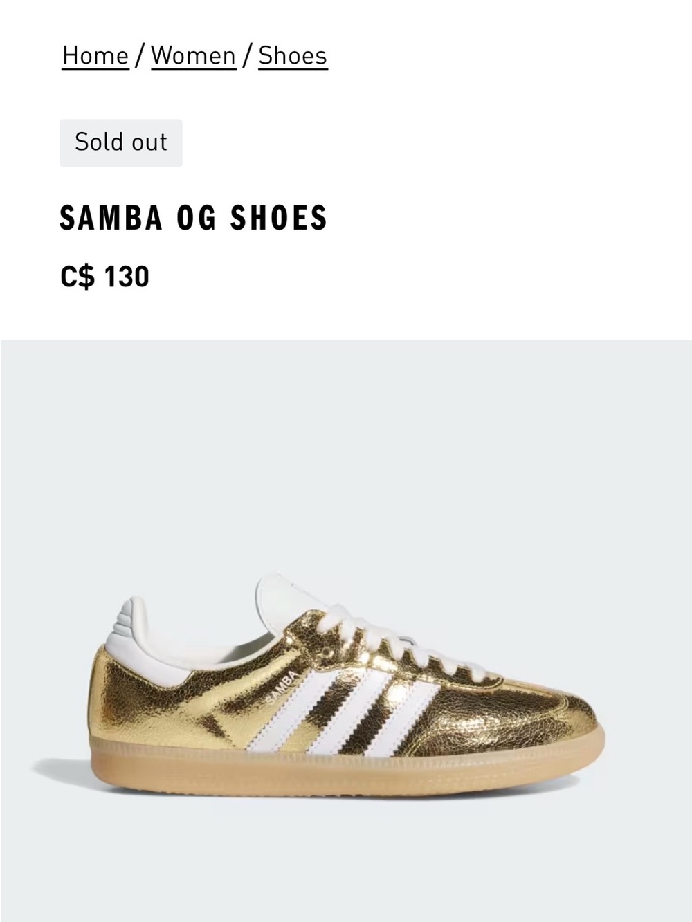Adidas Gold Samba OG Shoes - 10